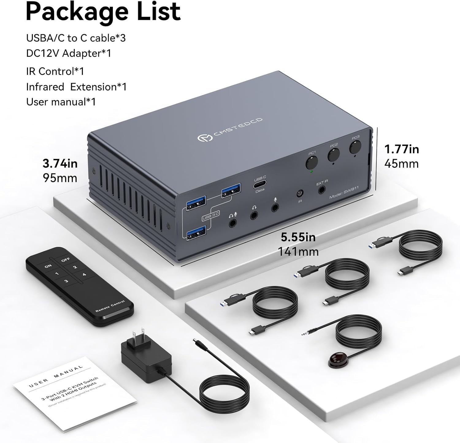 4K@120Hz Mac Docking Station KVM Switch for 2 Laptops 2 Monitors