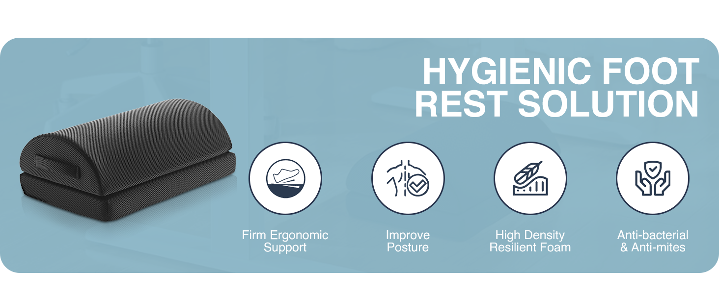 memory foam footrest, ergonomic footrest, under-desk footrest, desk footrest, rocking footrest