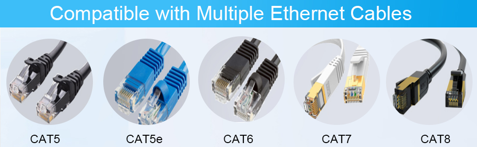 Ethernet Splitter 1 to 4 High Speed 1000Mbps, 1 to 4 Gigabit Ethernet Splitter RJ45 Splitter with US