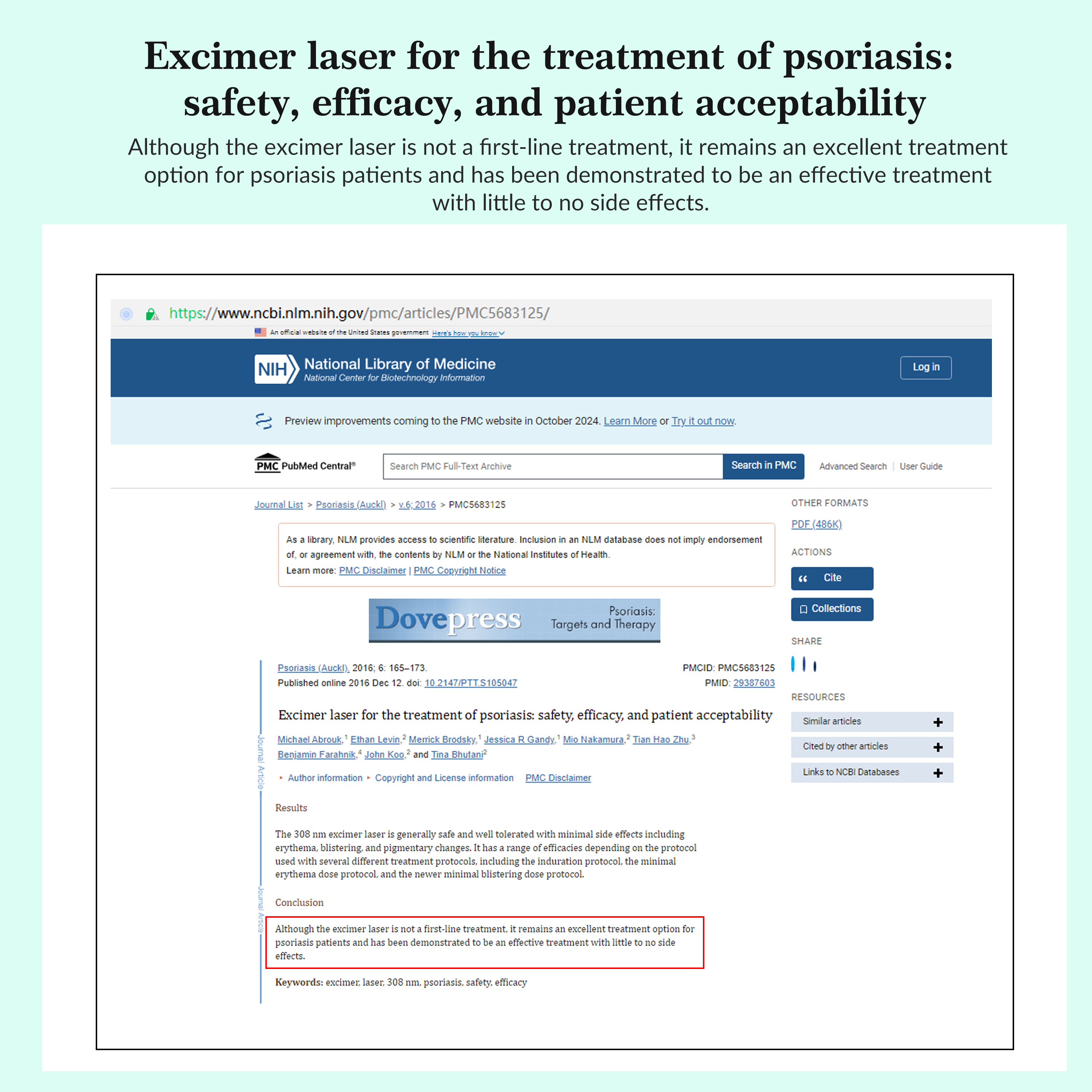 308nm Excimer Light Therapy Medical Literature