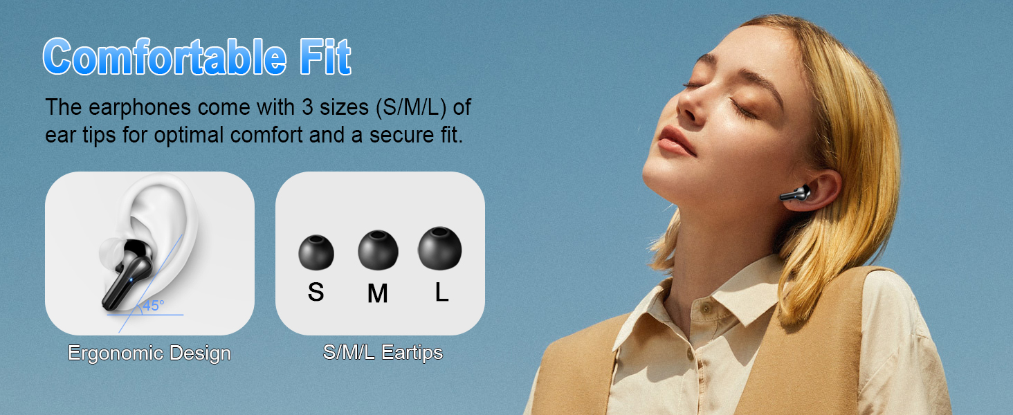 Wireless Earbuds, Bluetooth 5.4 Headphones Deep Bass, 50H Playtime In Ear Earphones