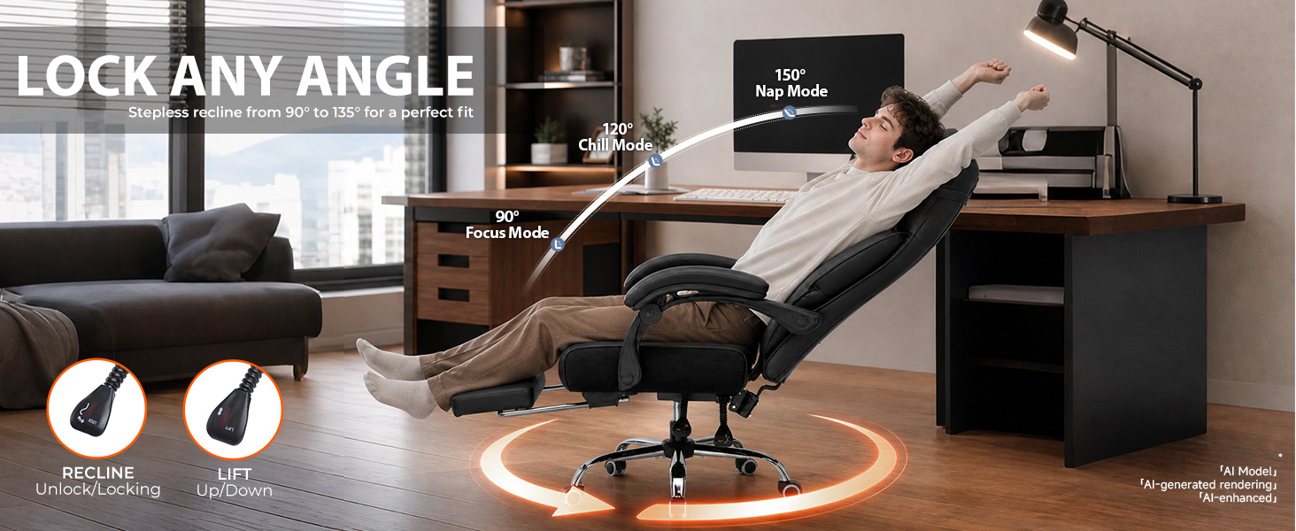 GTPLAYER Big and Tall Office Chair