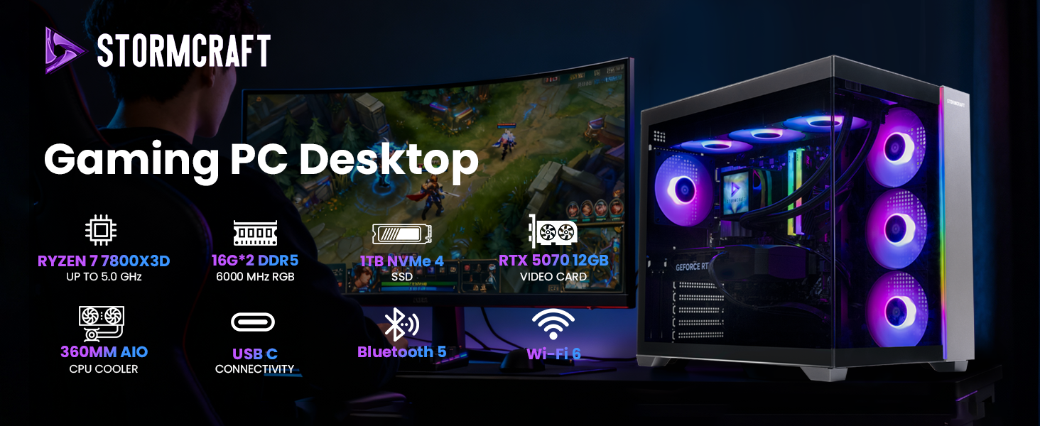 Stormcraft Gaming PC Desktop 8 features