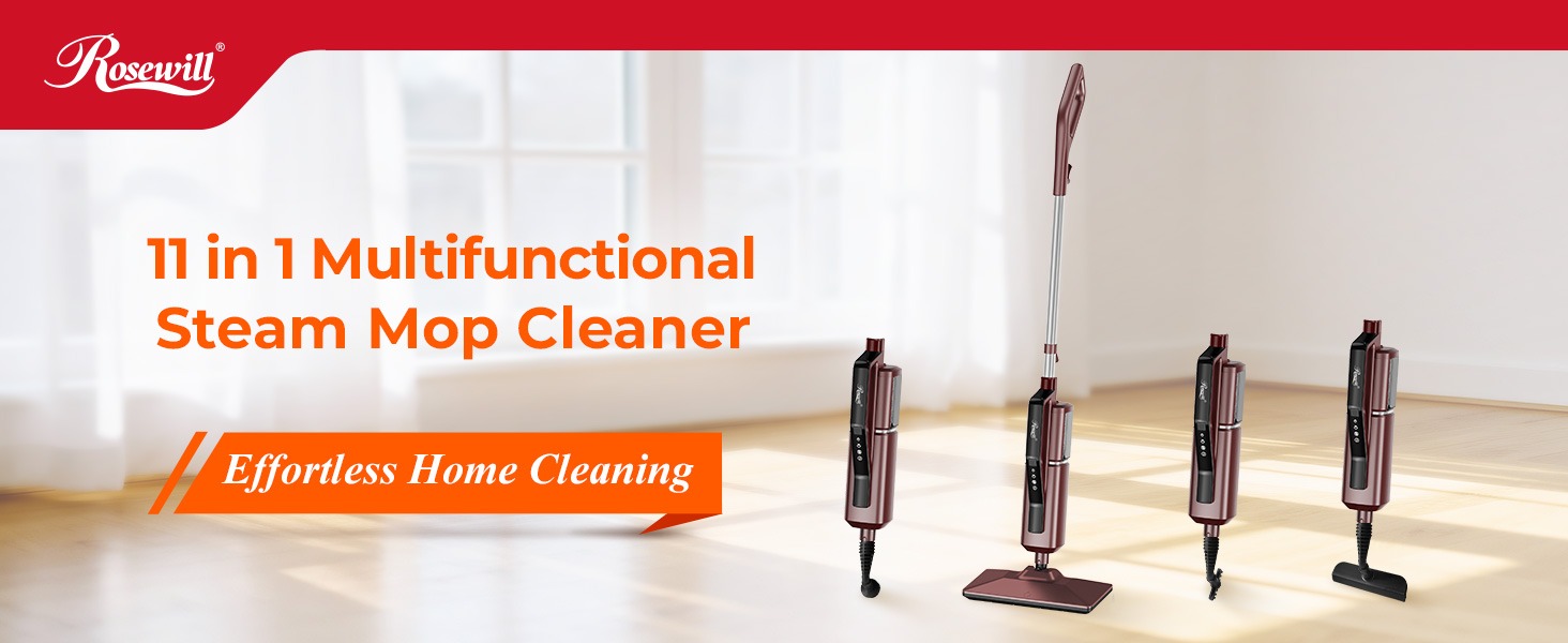 Rosewill 11-in-1 Steam Mop - Rustic Red
