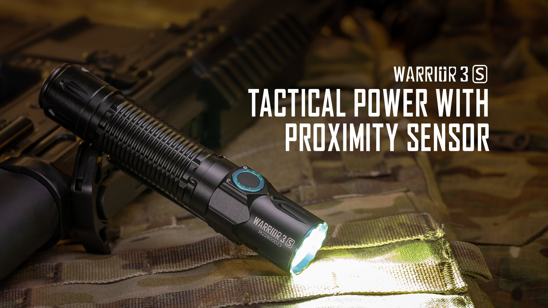 Olight Warrior 3S Tactical Flashlight 2300 Lumens Powerful Dual