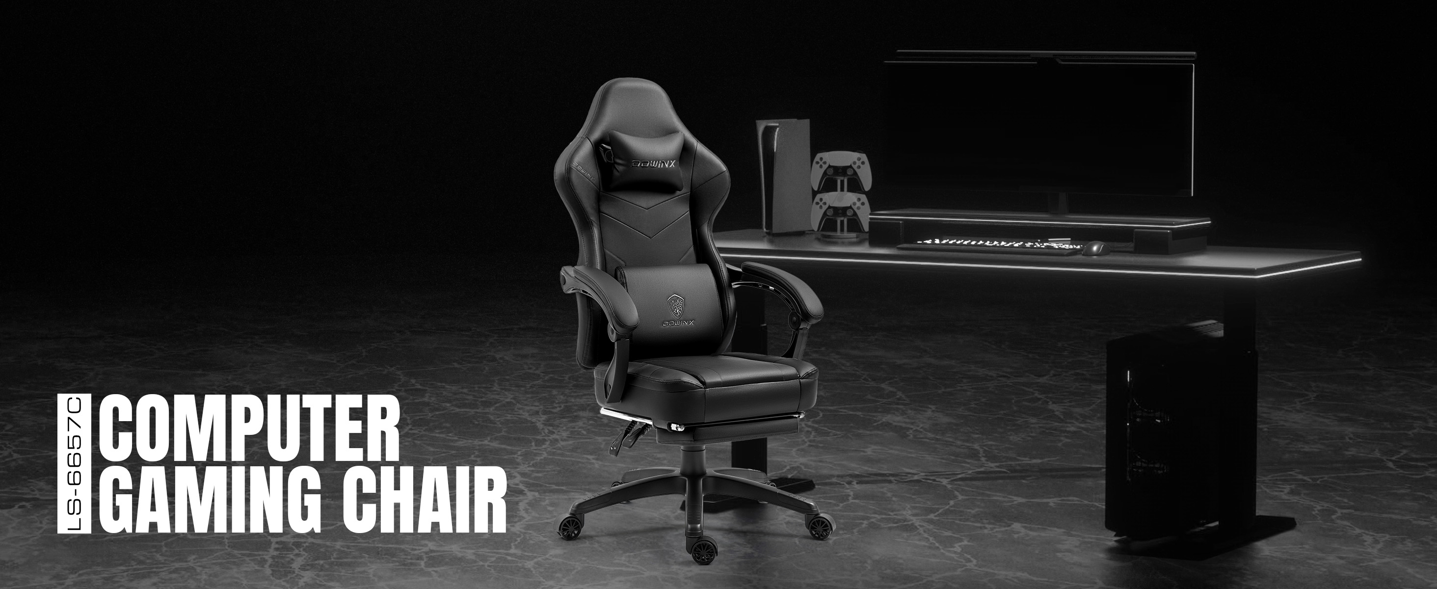 Dowinx Gaming Chair Breathable PU Leather Gamer Chair with Pocket