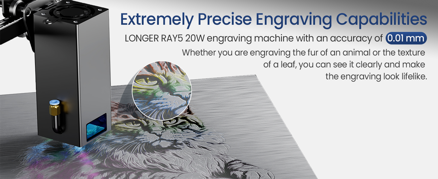 RAY5 20W Extremely Precise Engraving Capabilities