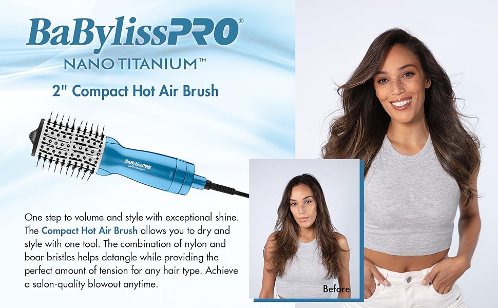 BaBylissPRO Nano Titanium Compact Oval Hot Air Brush