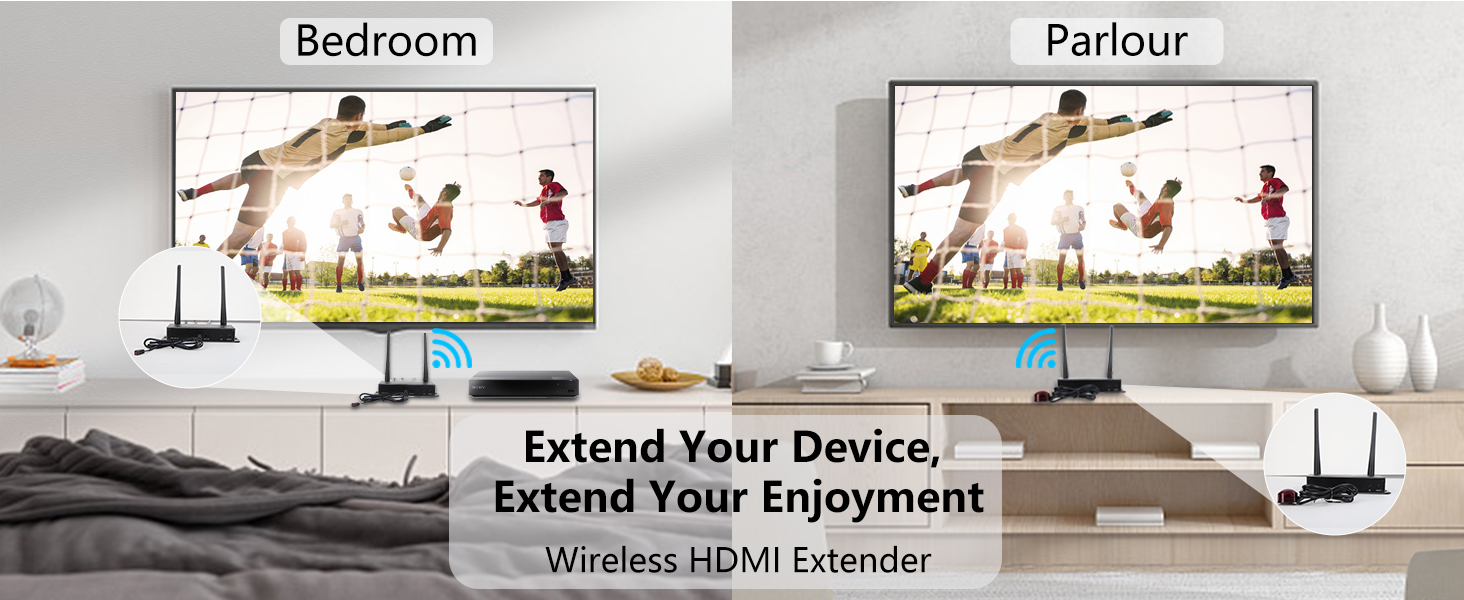 DIGITUS B2B Shop  Kit d'extension sans fil KVM HDMI, 200 m