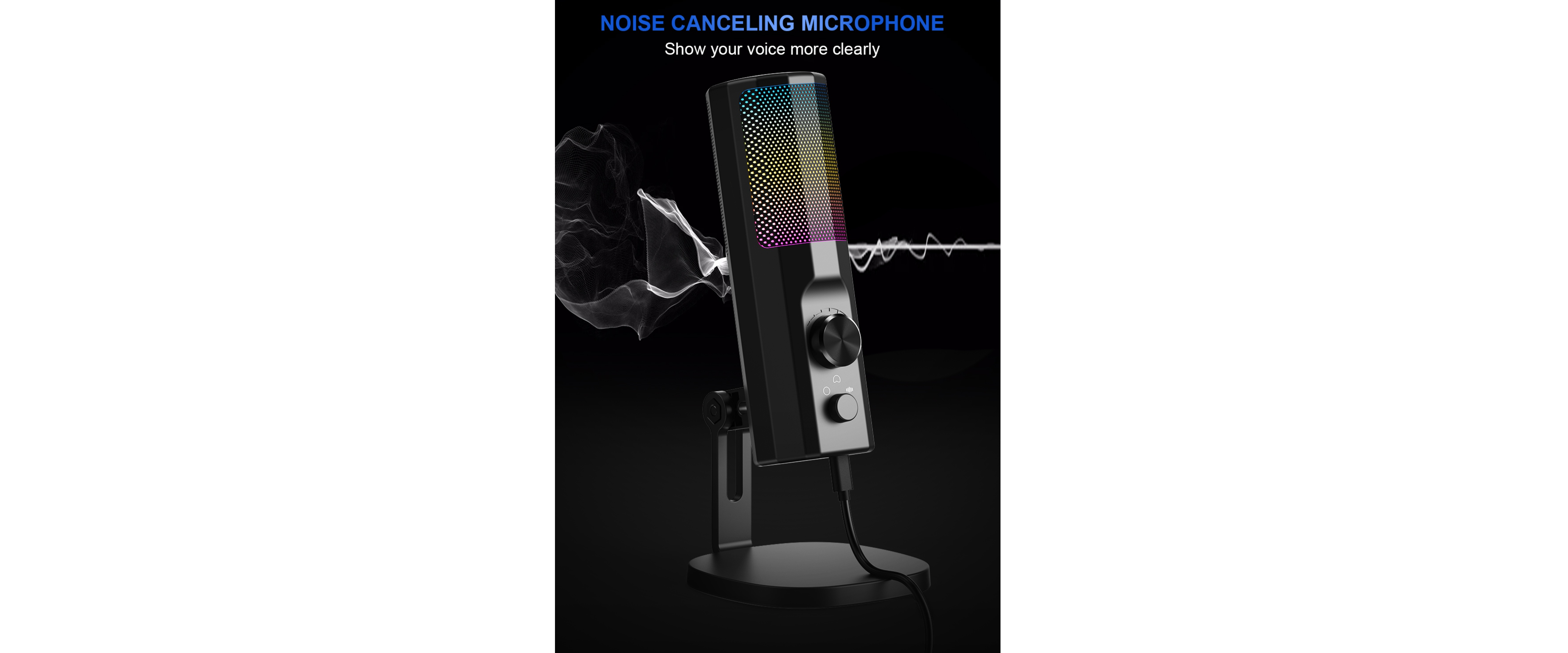USB Condenser Mic, Noise Reduction, Clear Voice Capture