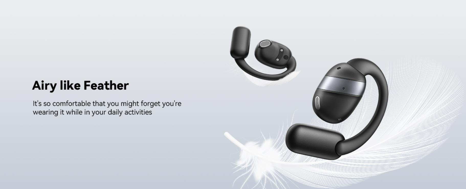 Open Ear Headphones, Bluetooth 5.4 Wireless Earbuds with Digital Display, Ultra-Comfort, Clear Calls