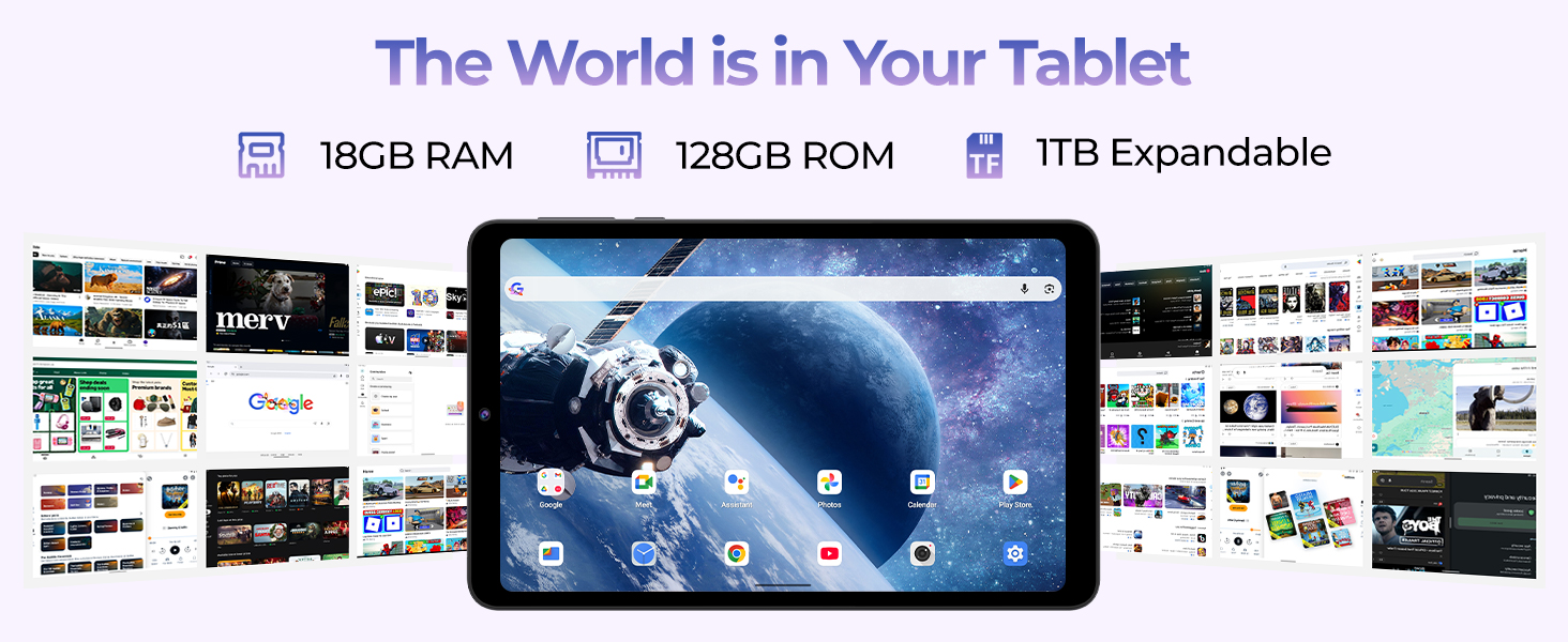 The World is in Your Tablet,1TB Expandable,18GB RAM,128GB ROM