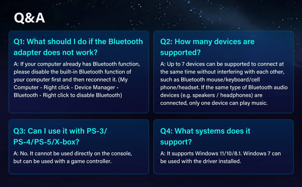 USB Bluetooth 6.0 Adapter Dongle for PC, USB Bluetooth Wireless Adapter