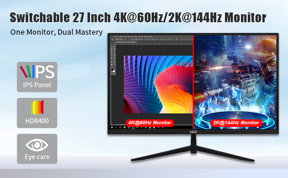 27 inch 4K HDR 3840x2160P 60Hz 99%sRGB monitor 1ms