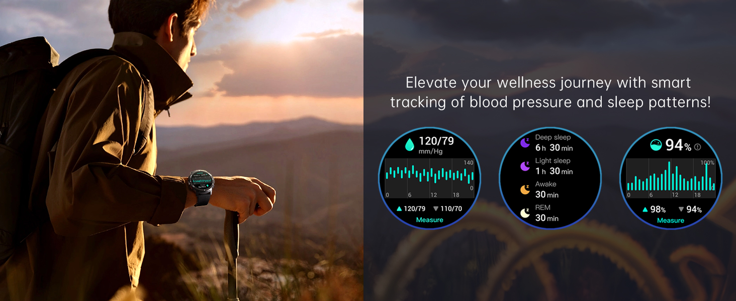 Smart Watch for Men- Bluetooth Call, Military Smartwatch Waterproof Fitness Sleep Tracker Watch with
