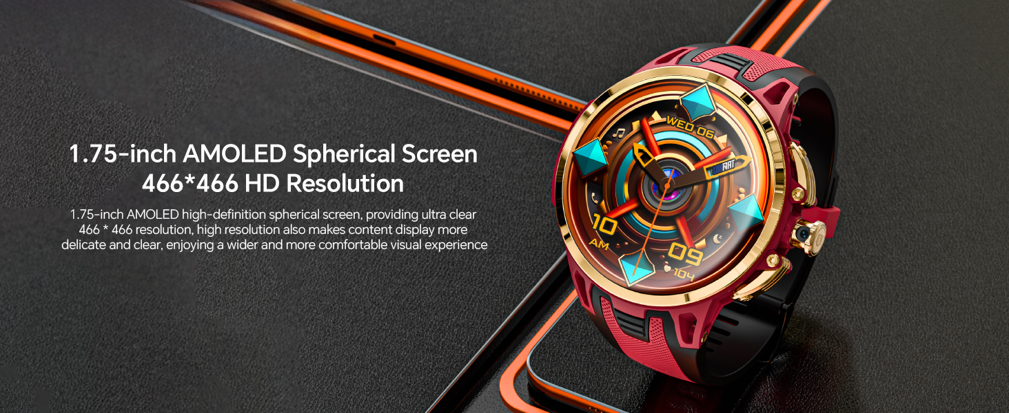 Android Smart Watch Built-in GPS Heart Rate SpO2 Sleep Monitor