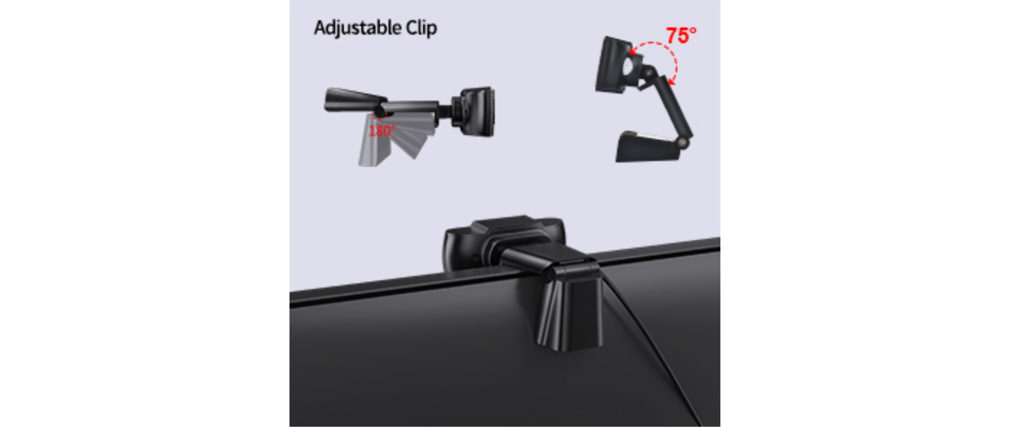 Adjustable clip mounting webcam
