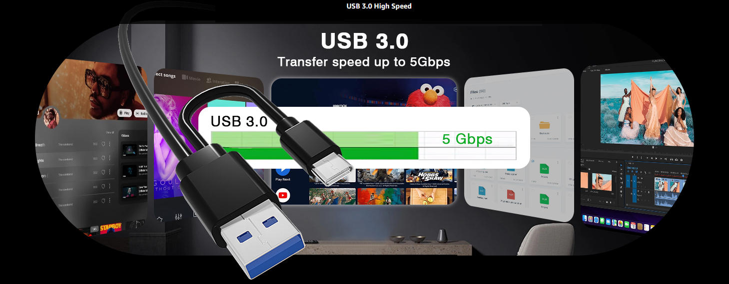 USB 3.0 Type-C External Blu-ray Burner, 100GB BD Read Write Drive | [7-in-1] Multi-functional Blu-ra