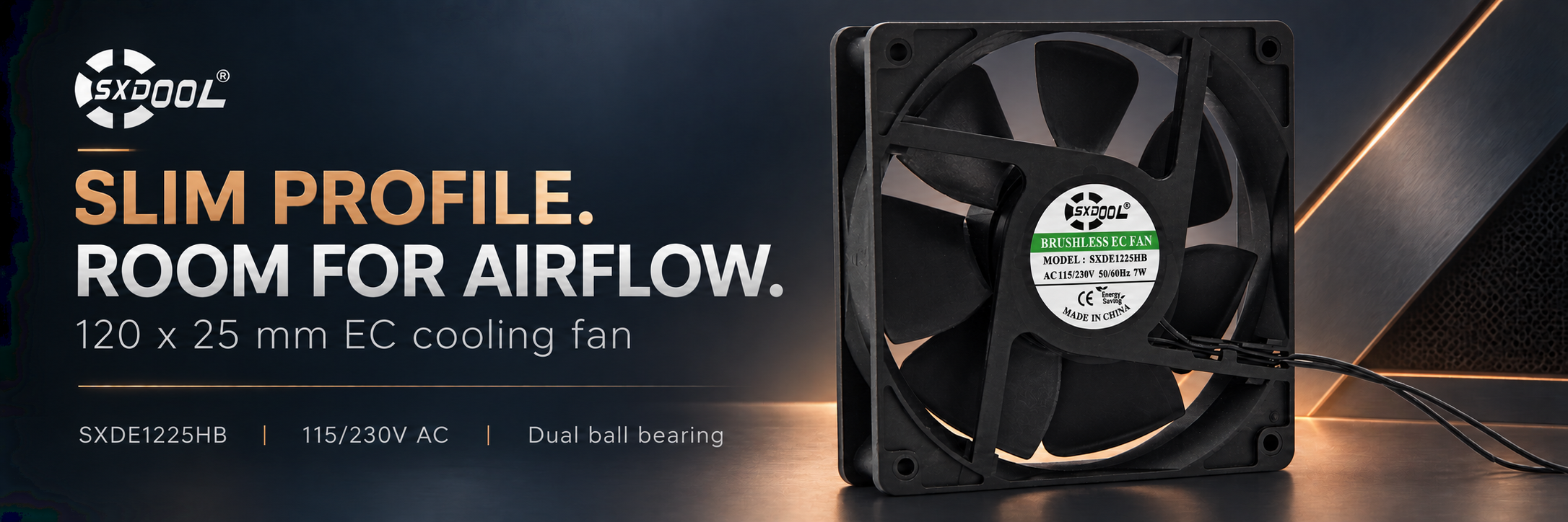 SXDOOL SXDE1225HB 120 mm EC cooling fan 115/230V AC