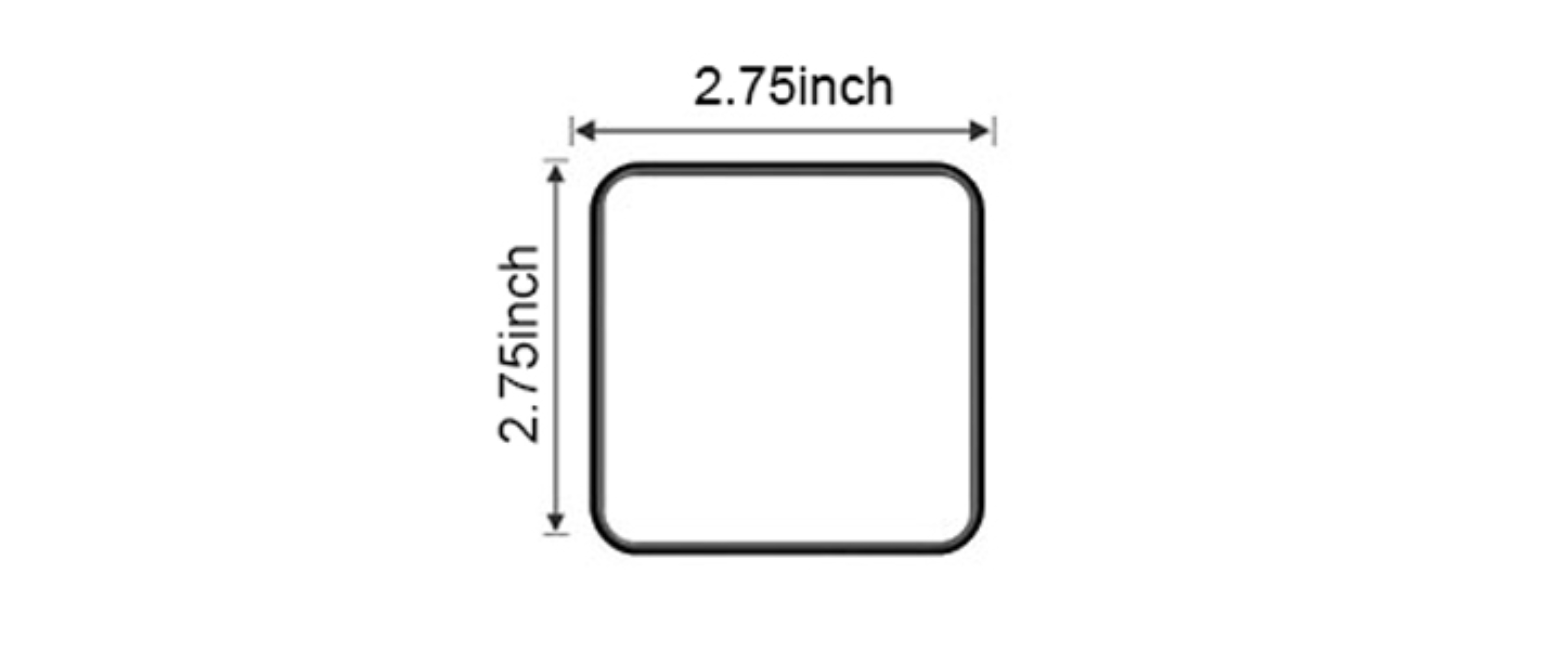 EACH mini LED panel, 2.75 inch, compact fill light, size view