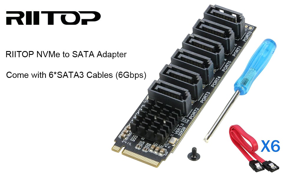 m.2 nvme to sata 6 port expansion card