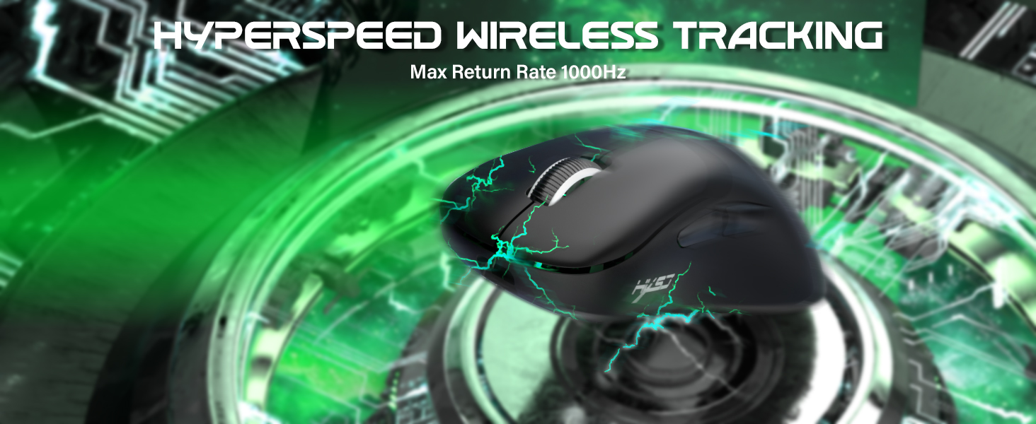 Wireless Gaming Mouse, Adjustable 10K DPI 1K Optical Sensor Tri-Mode Wireless Mouse
