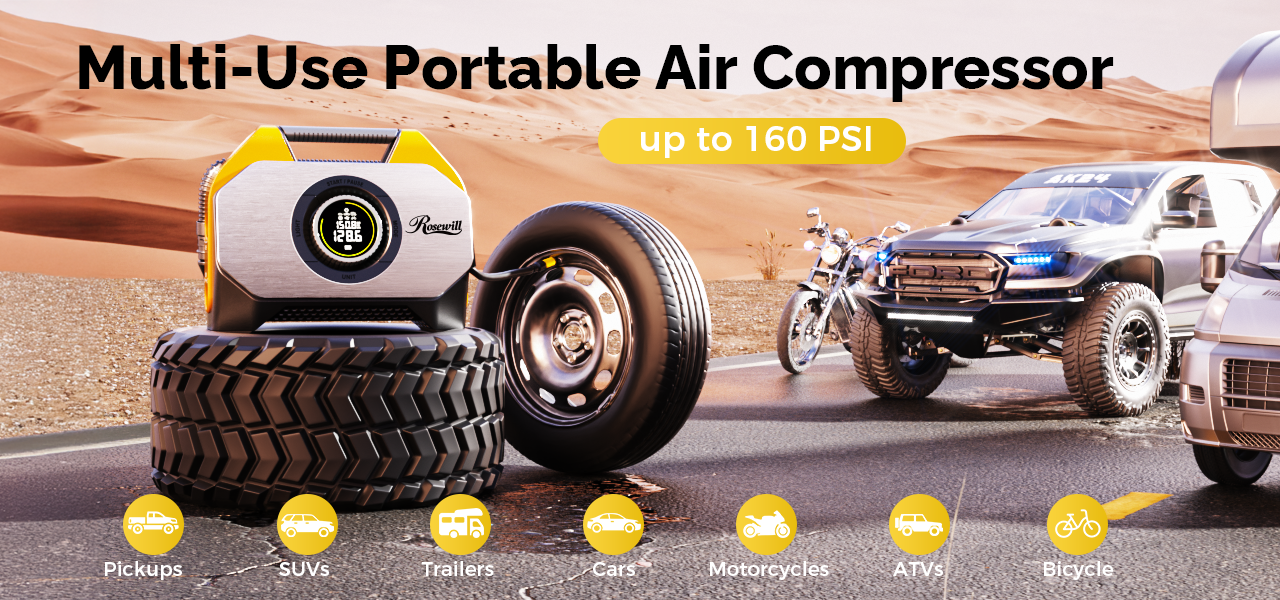 Multi-Use Portable Air Compressor, up to 160 PSI
