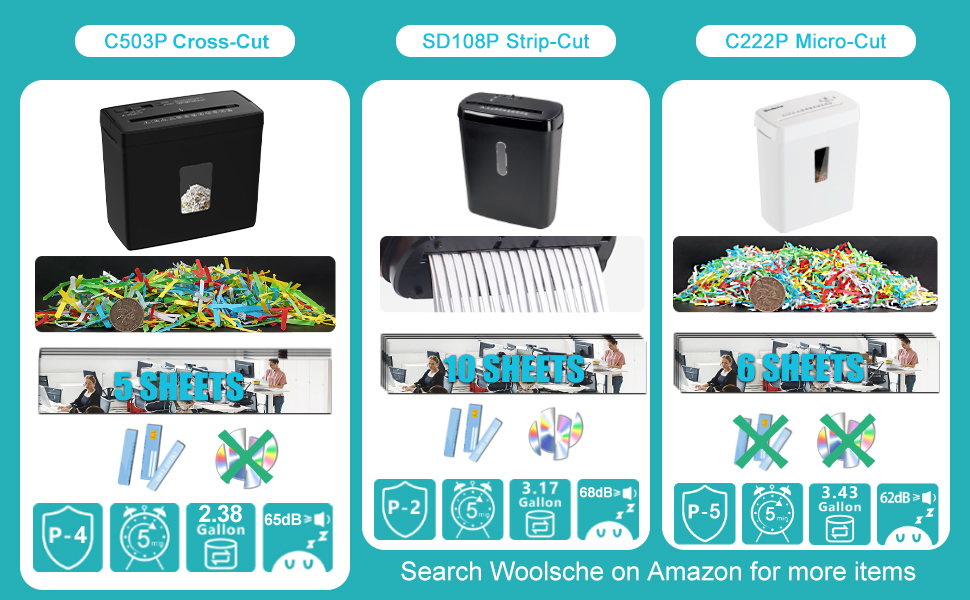 5-Sheet Cross Cut Paper Shredder for Home/Small Office/School/Bank/SOHO