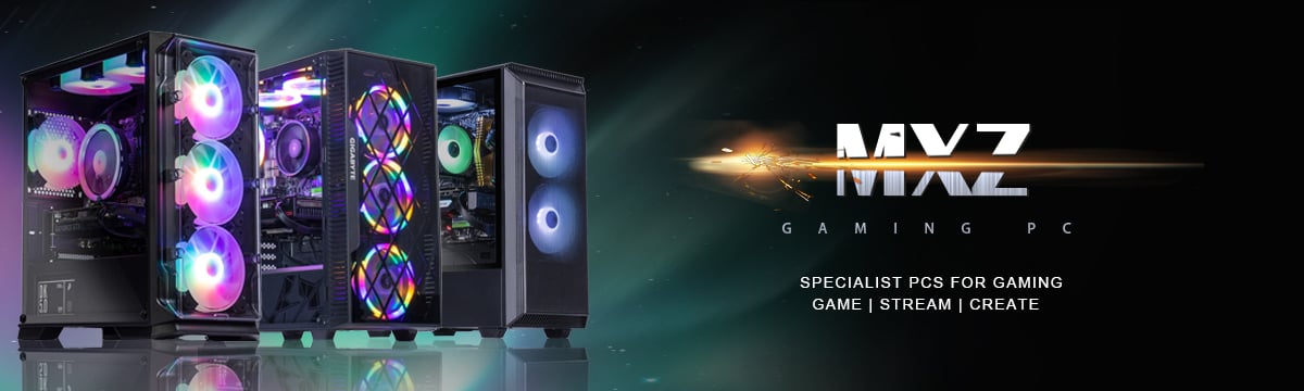 MXZ Gaming PC Desktop Computer, AMD Ryzen 3 4100 3.6GHz, RX 580