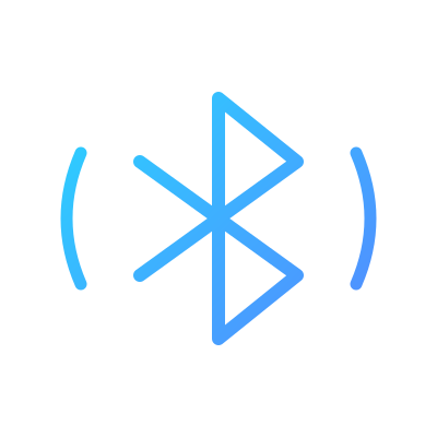 Bluetooth symbol with signal arcs