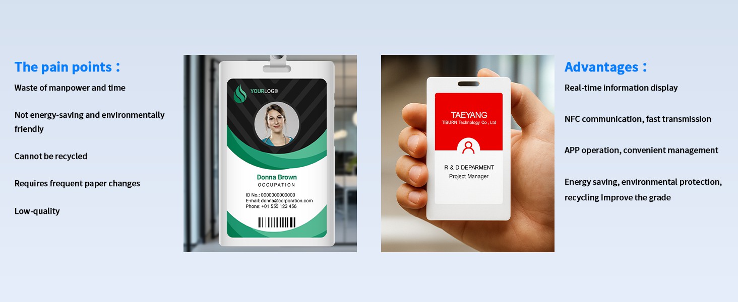 TiBurn E-Ink Smart Badge Holder