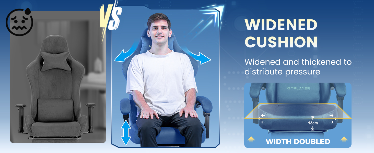 Gaming Chair, Big and Tall, High Back Ergonomic with Pocket Spring Cushion, Footrest, Lumbar Support