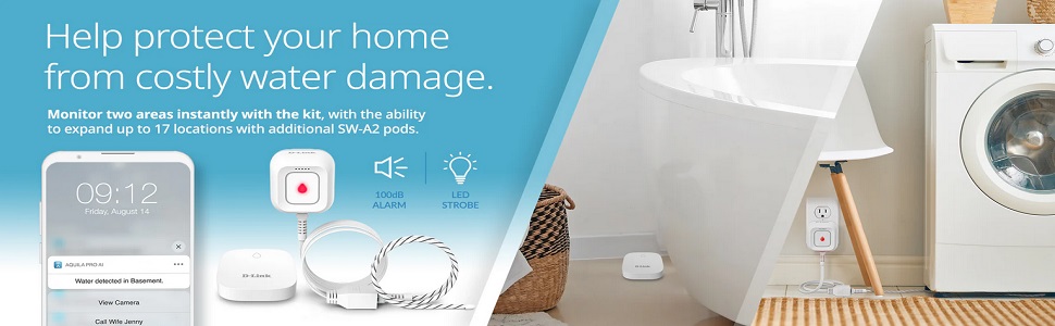 home water damage leak detector expandable wi-fi bluetooth
