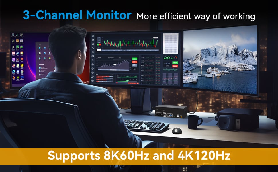 Support Resolutions Up to 4K@120Hz/8K@60Hz, and backward compatible with lower resolutions: 4K@60Hz,