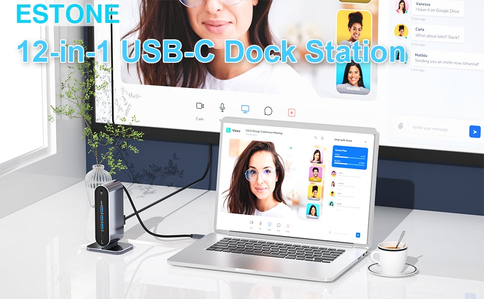 12 Ports USB C Docking Station