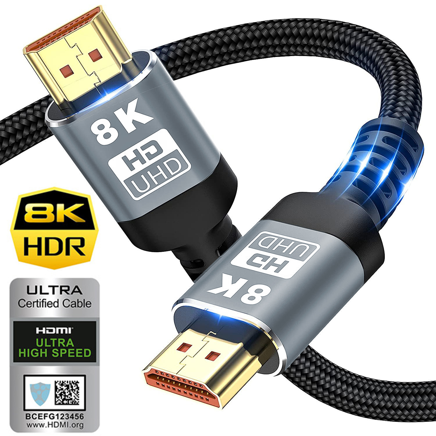 New 8K 7680×4320 Roku eARC HDR10+ HDCP 2.2&2.3 HDMI 2.1 Cable for PS5/PS4/3  USA