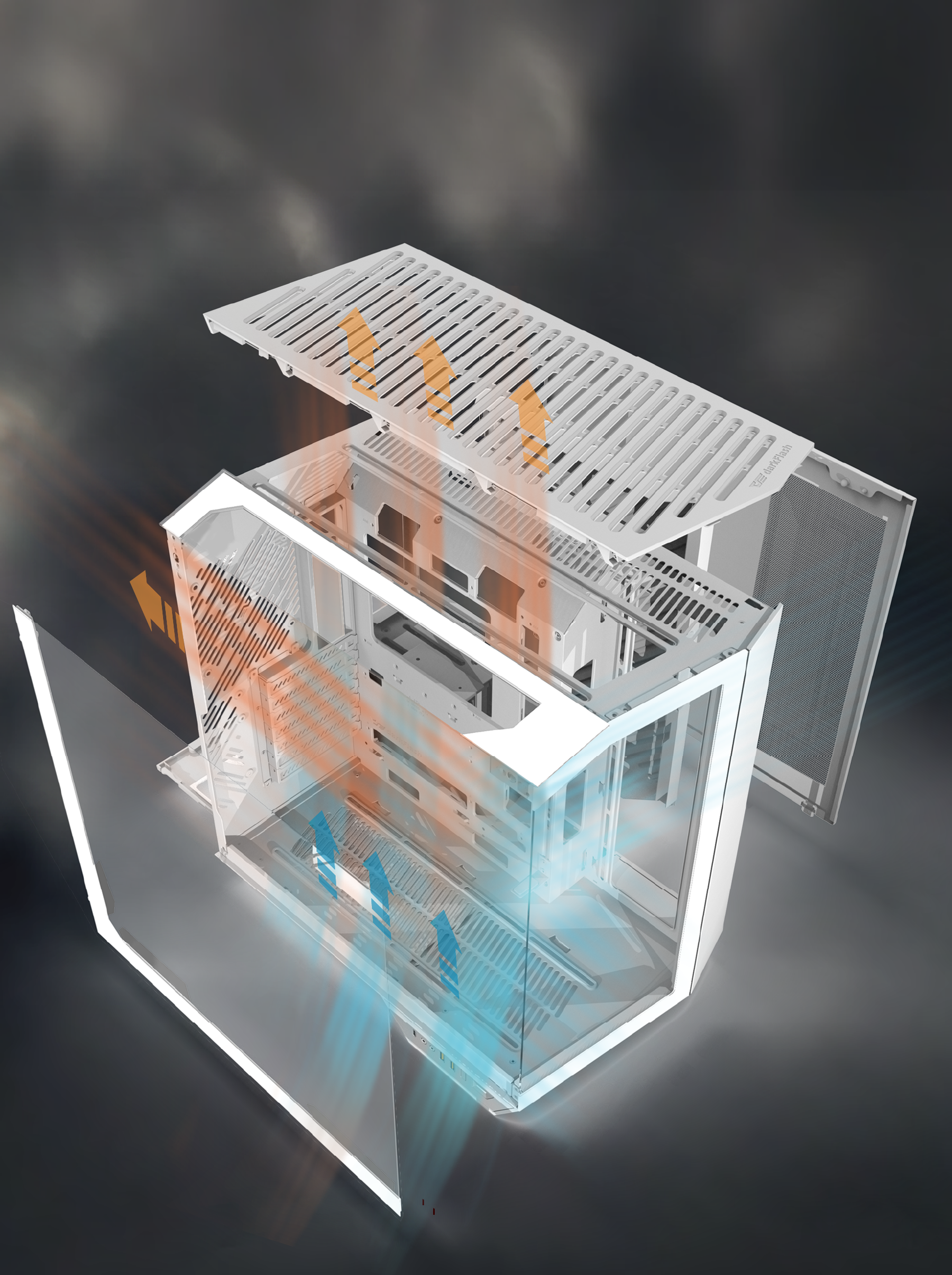 darkFlash DY470 PC Gaming Case White