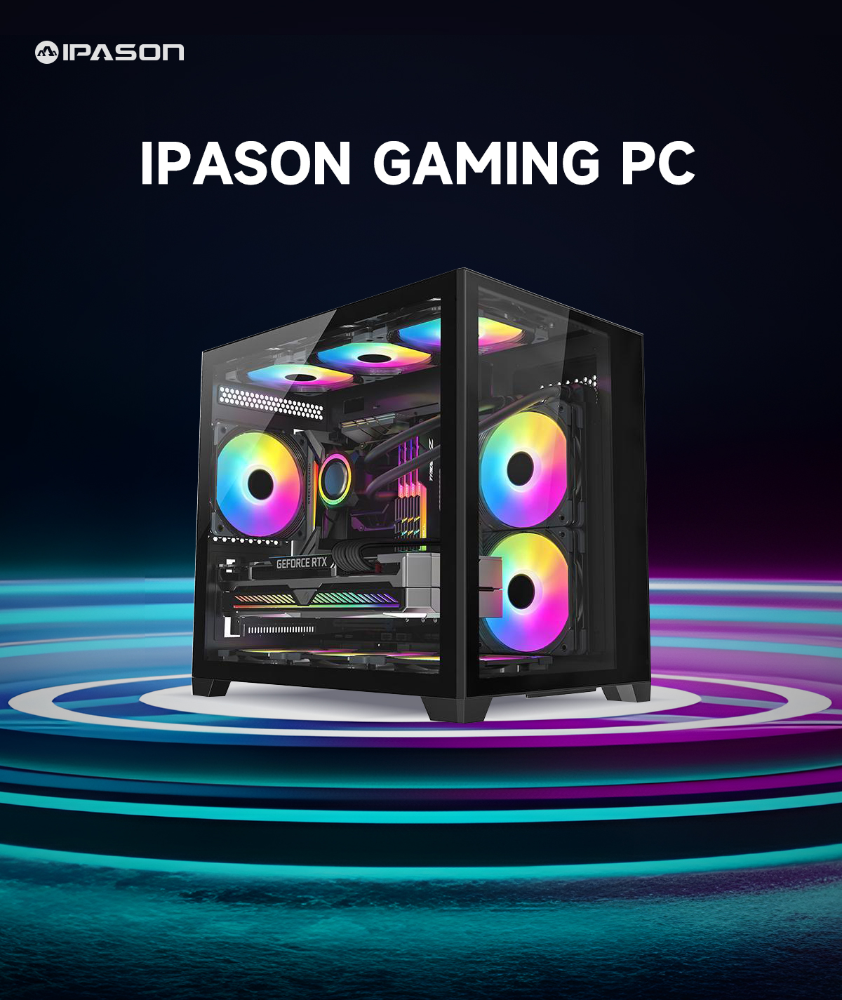 IPASON Gaming PC Desktop Intel Core i7 12th Gen 12700F upgrades to 13700F  for free, NVIDIA