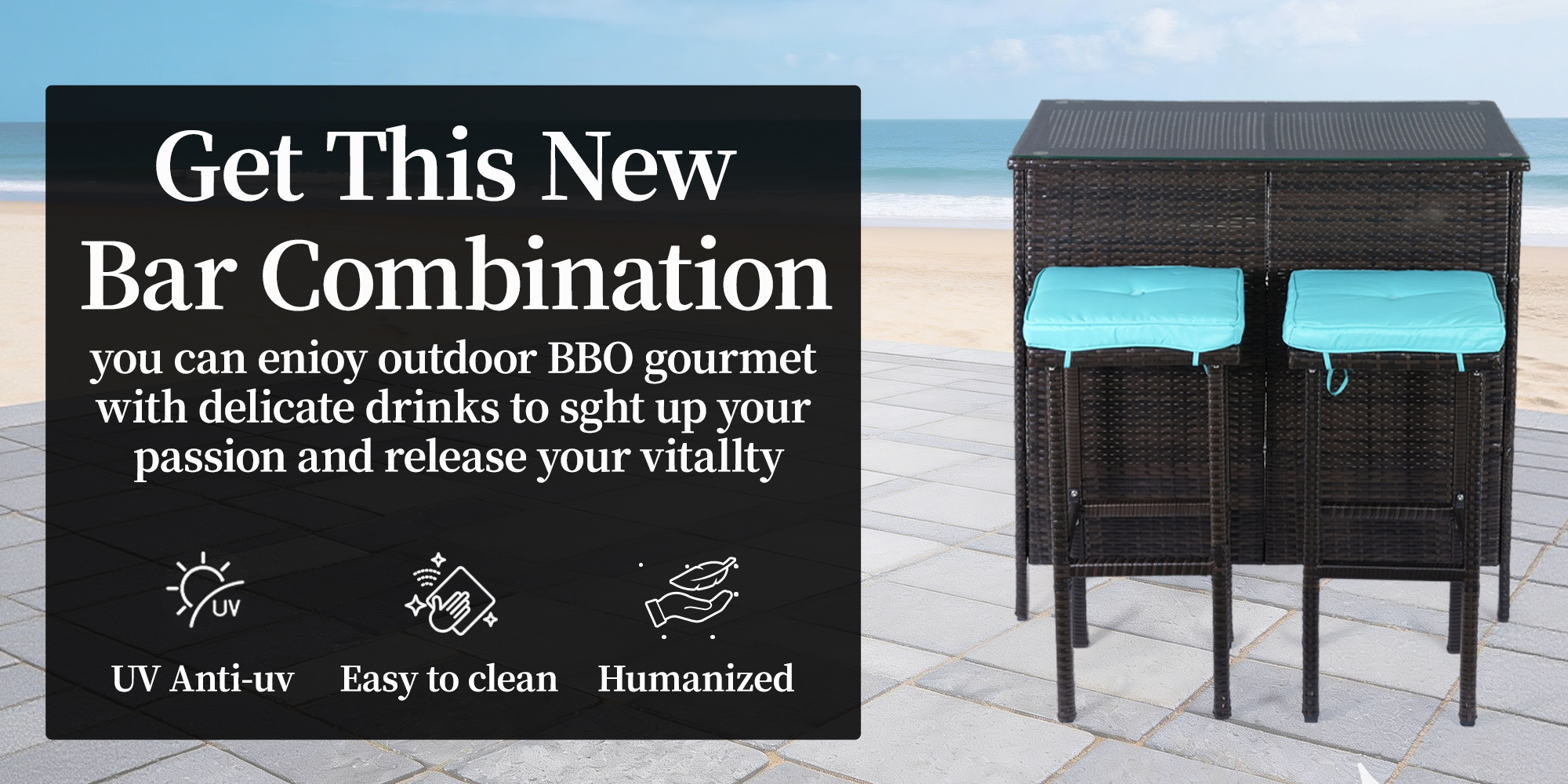 Outdoor Patio Bar Set