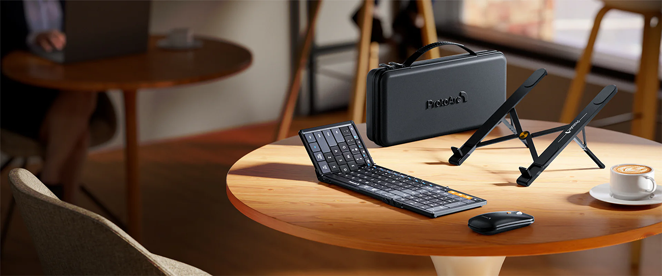 ProtoArc® XKM01 CaseUp Foldable Keyboard Mouse Combo
