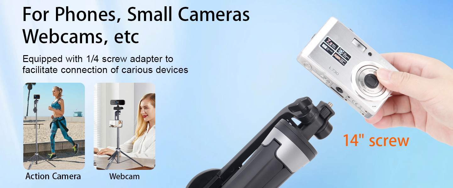 64" Magnetic Selfie Stick Phone Tripod with Wireless Remote
