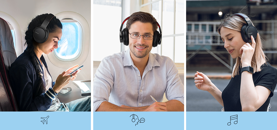 AUSDOM E7 Bluetooth Noise Cancelling Wireless Headset