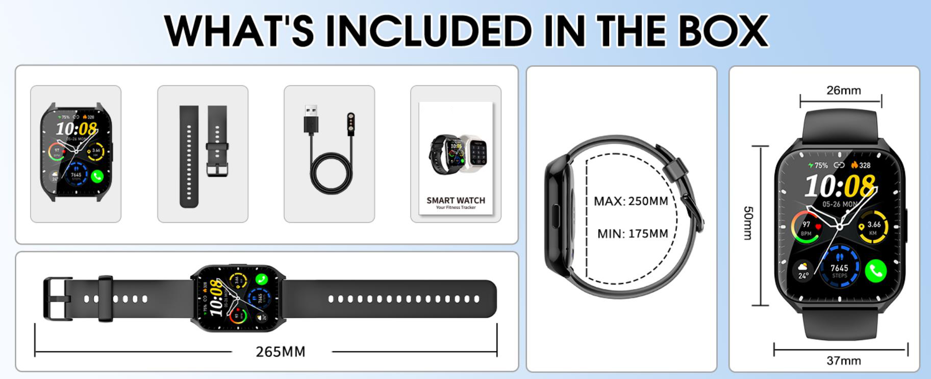 Smart Watch, 1.85"HD Smartwatches (Answer/Make Calls), 100+ Sport Modes with Fitness Tracker