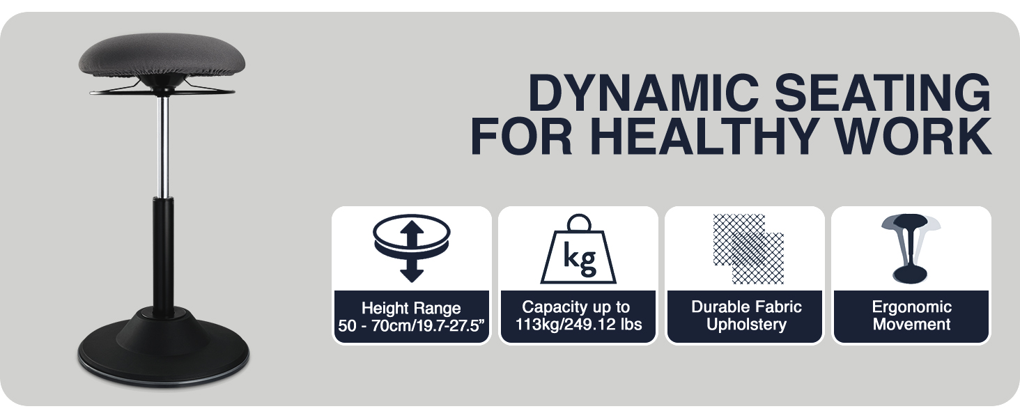 sit stand wobble stool, ergonomic leaning stool, active standing desk chair, adjustable stool