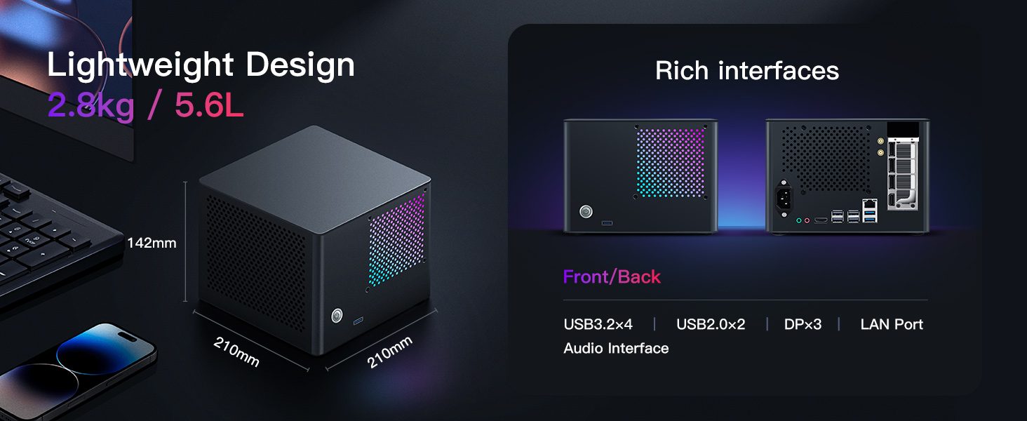 Cheap Mini Gaming PC ITX Tower Desktop Computers Windows 11 Prebuilt SSD NAS Computadora De Escritor