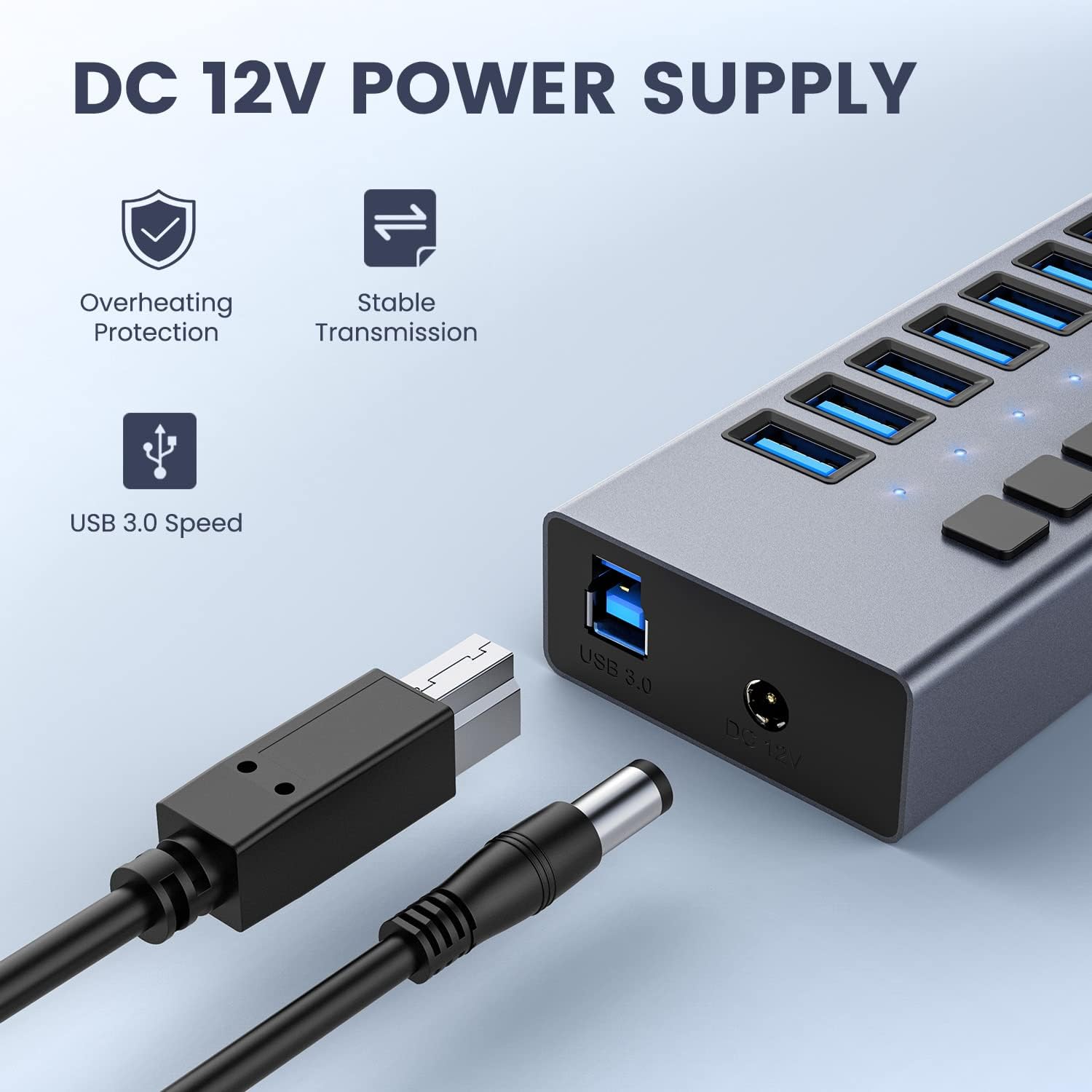 10-Port USB 3.0 Hub