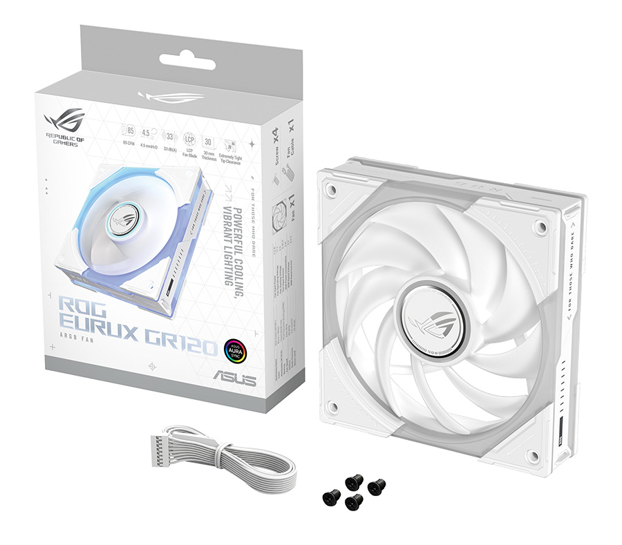 ROG Eurux GR120 ARGB White Edition PWM Fan Single Pack
