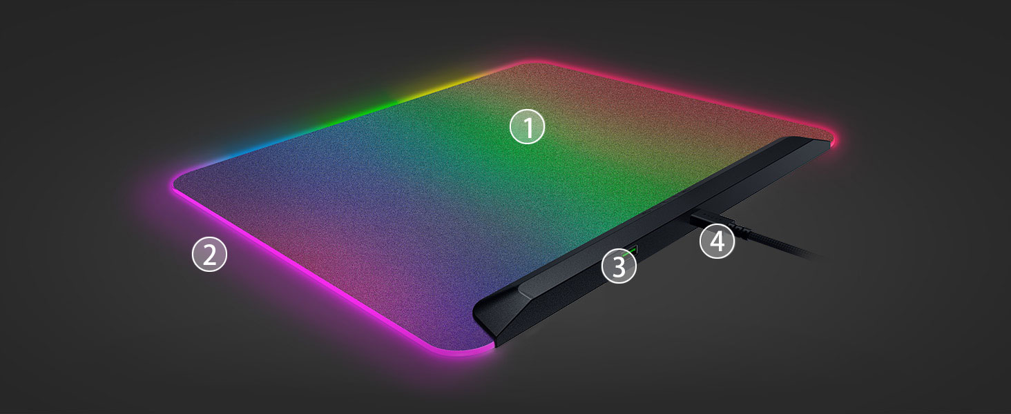Razer Firefly V2 Pro Fully Illuminated RGB Gaming Mouse Mat - White