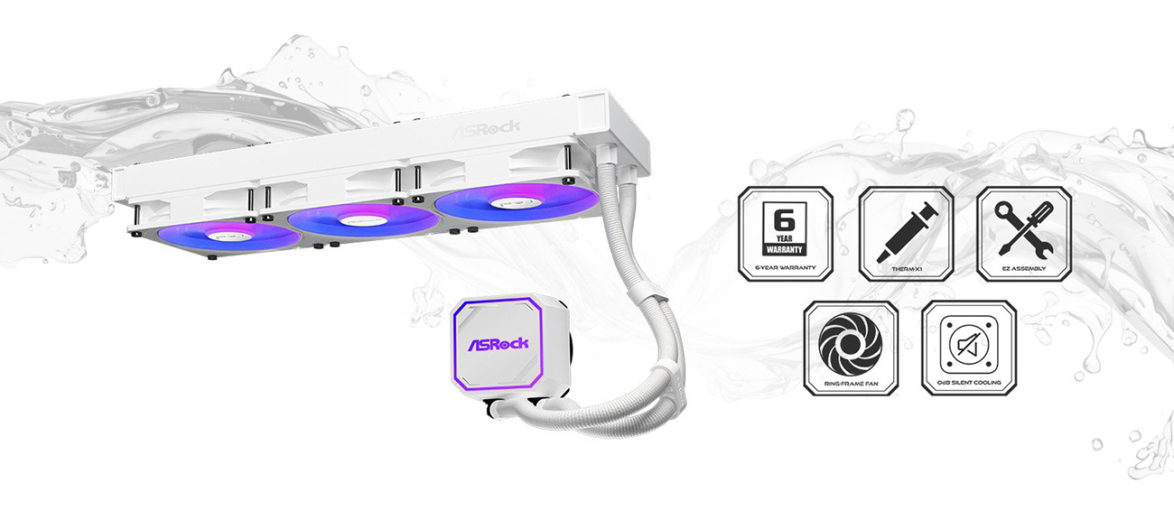 ASRock AIO PRO White 360 ARGB Liquid Cooler