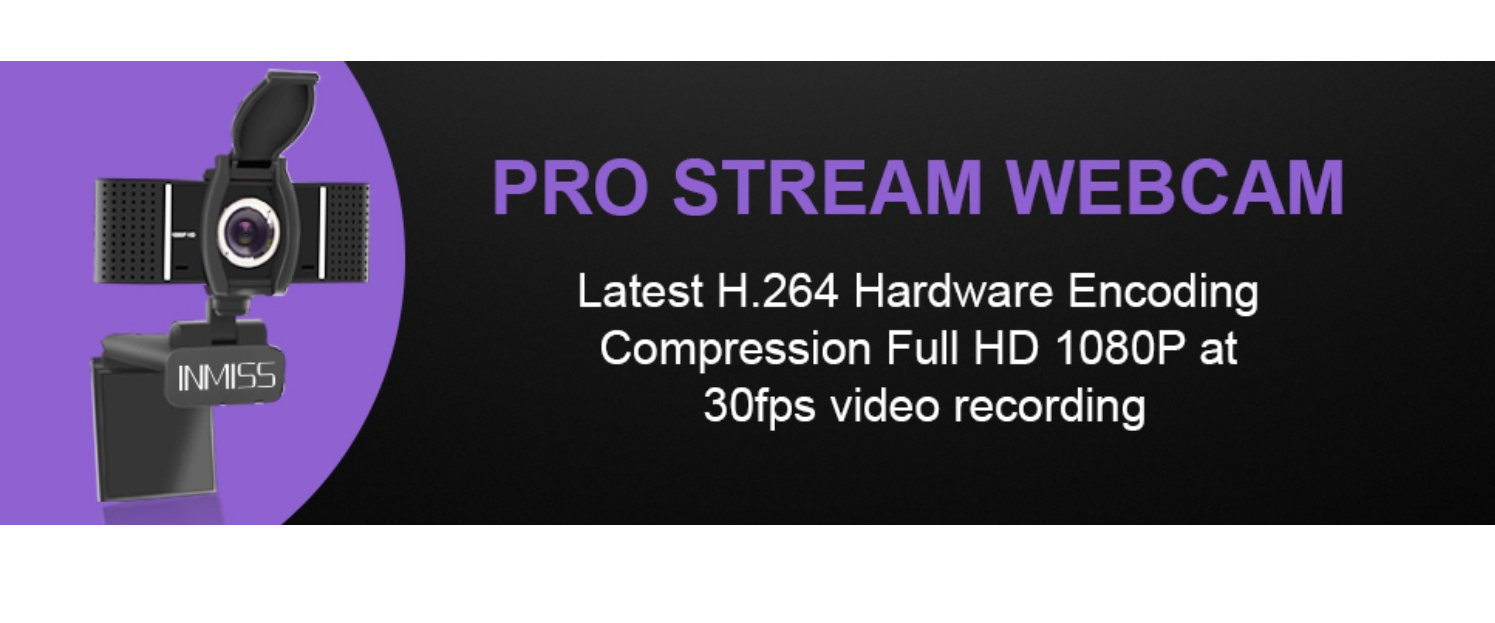 Pro stream webcam, H.264 hardware encoding, 1080P 30fps recording